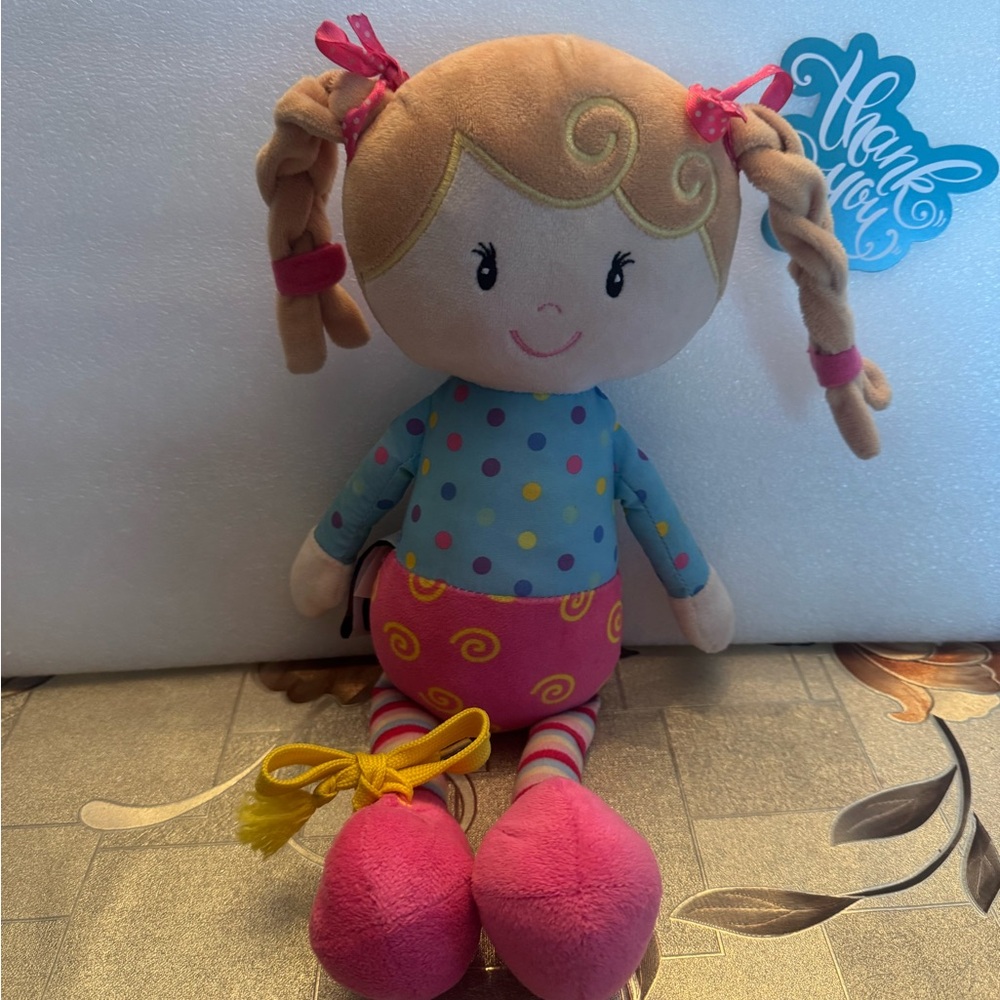 Polka Dot Plush Doll with Pink Shoes